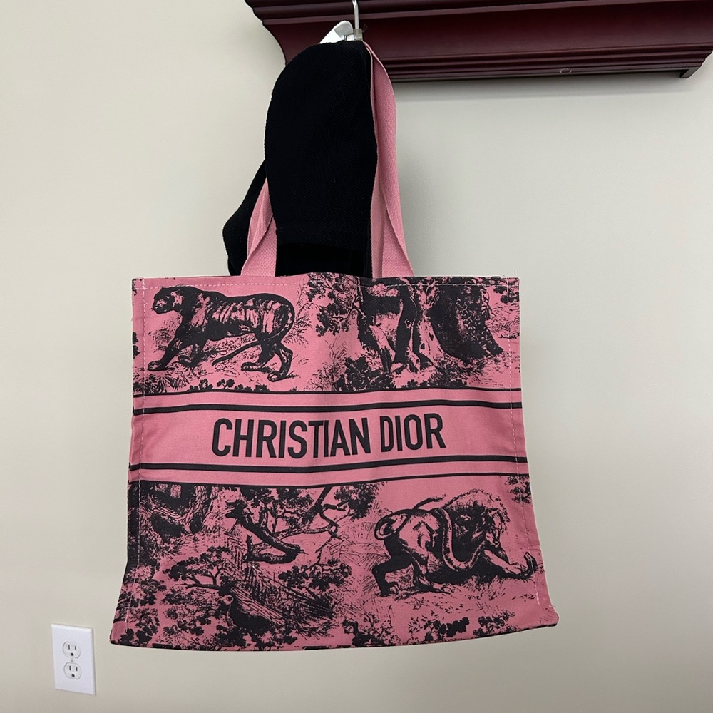 CHRISTIAN DIOR Dioriviera canvas VIP tote pink black New in package
